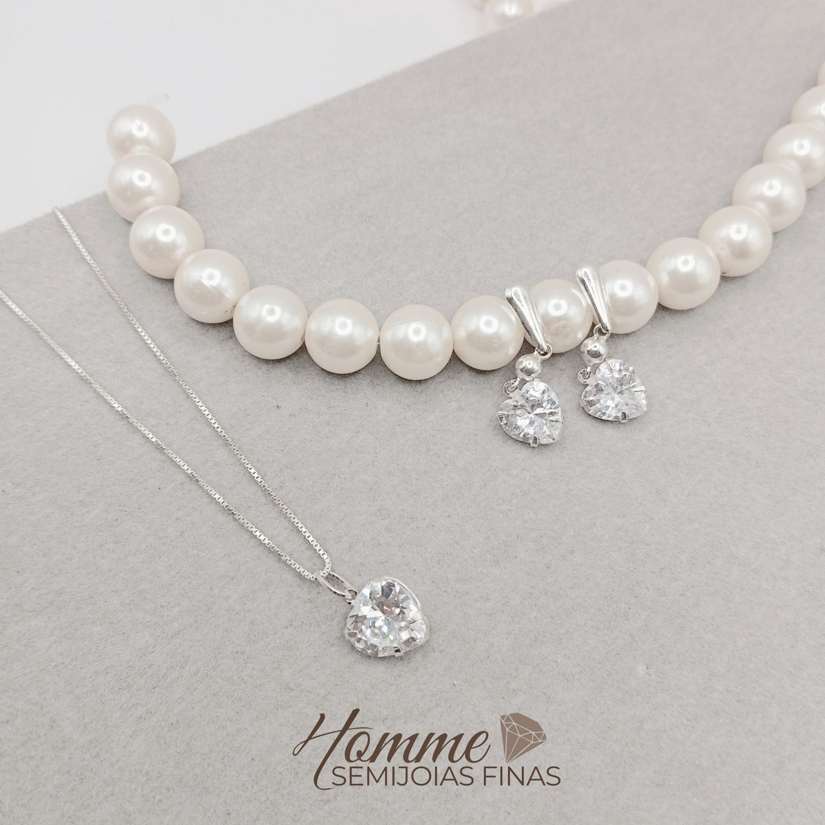 Conjunto Coração em Prata 925 – Amor e Brilho