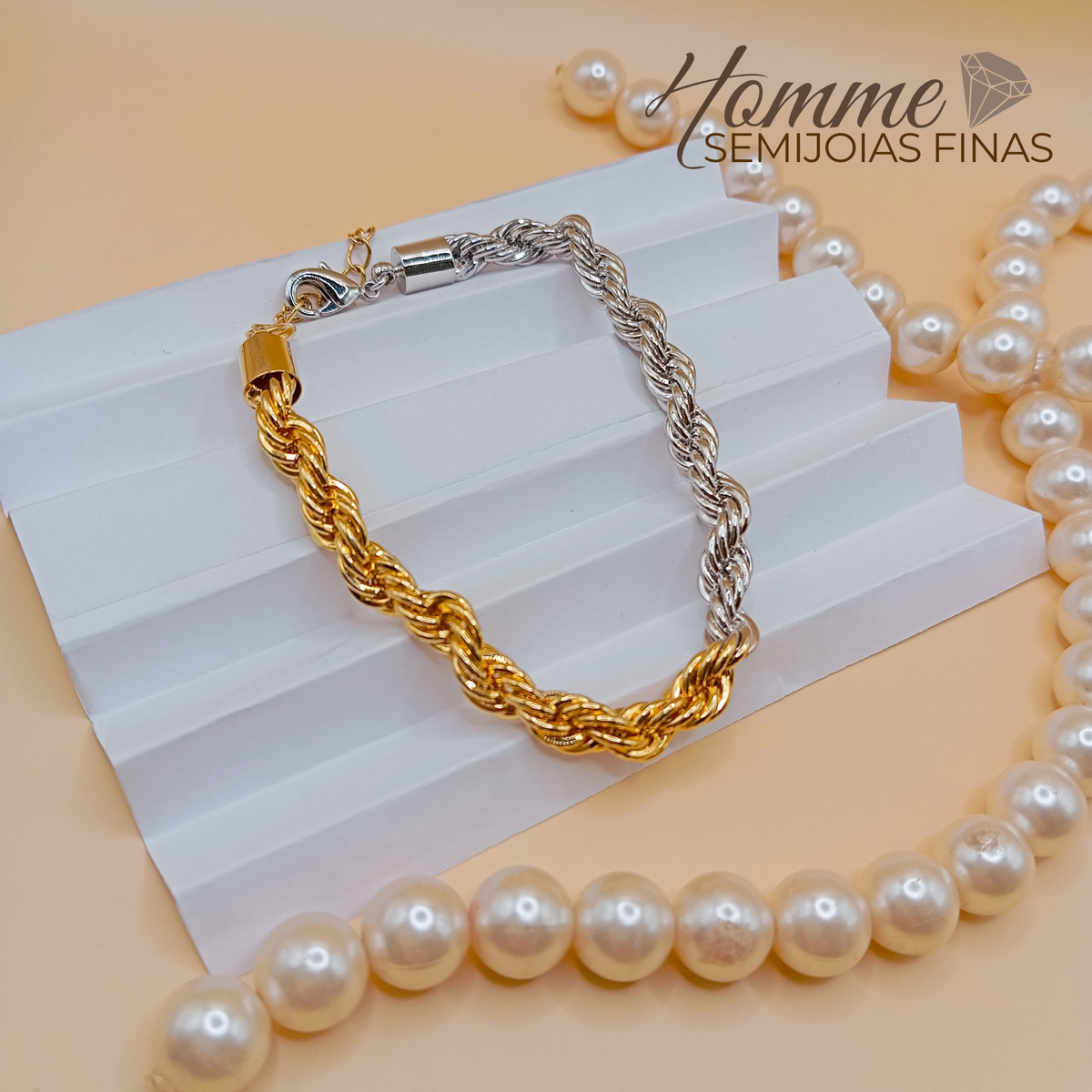 Pulseira Trança Bicolor