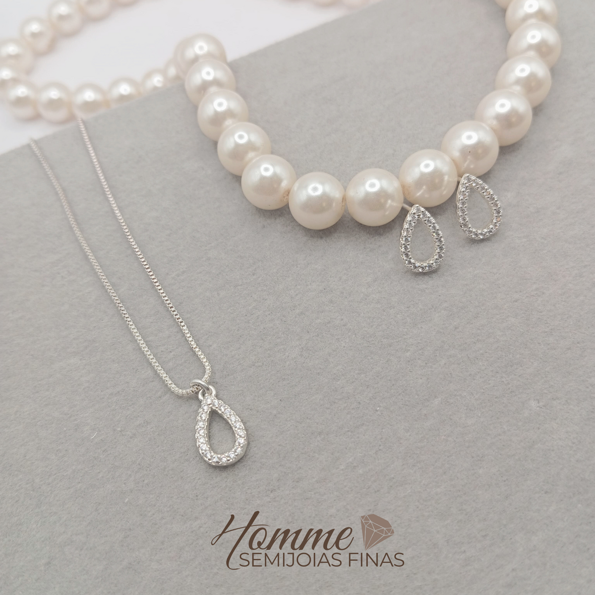 Conjunto Gota Trabalhada – Prata Legítima 925 (Cópia)