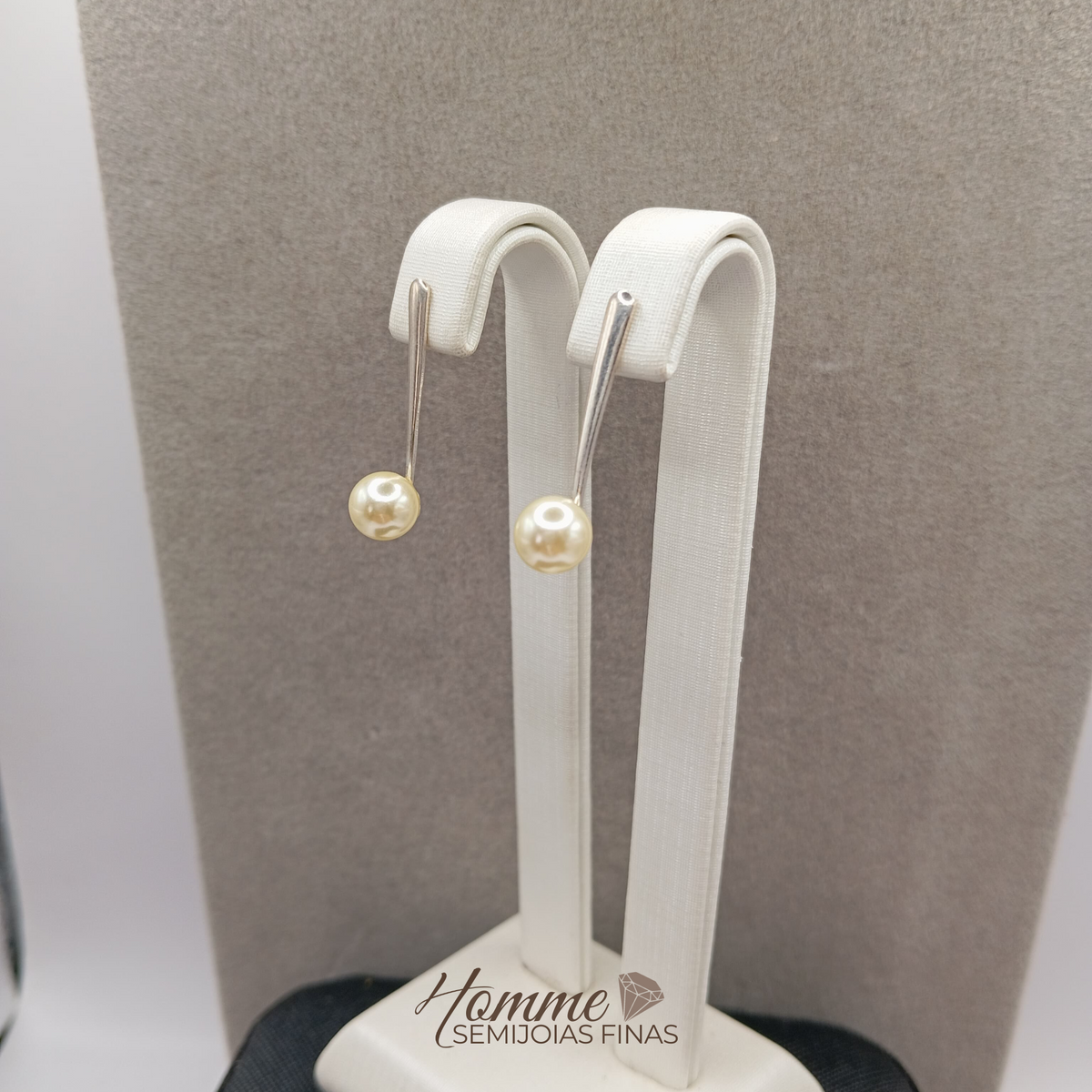 Brinco Ponto de Luz com Pérola prata 925
