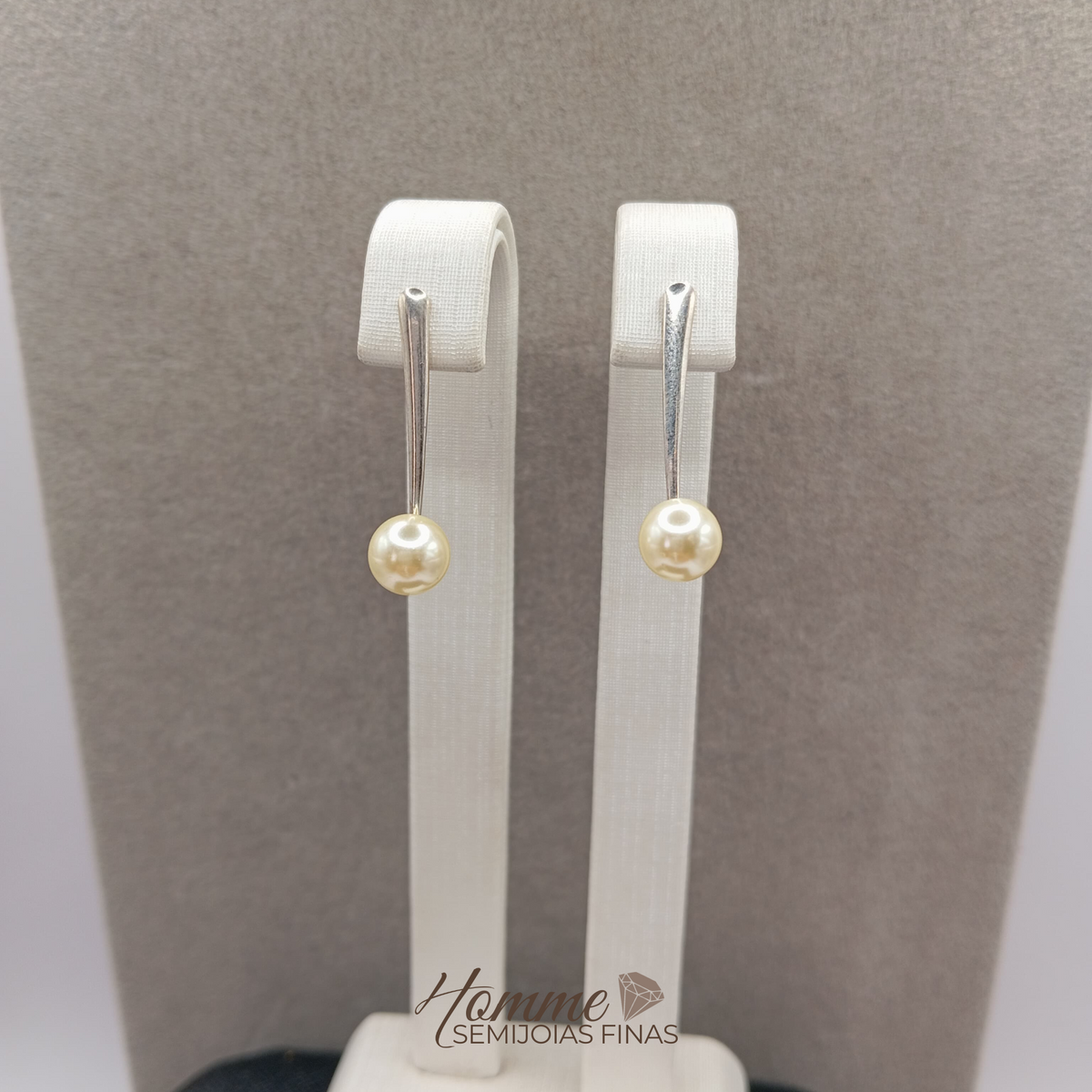 Brinco Ponto de Luz com Pérola prata 925