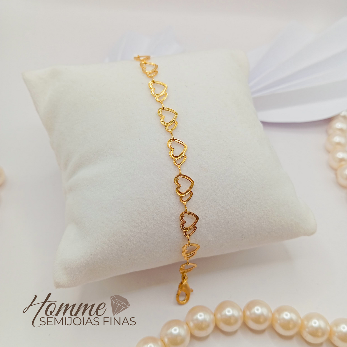 Pulseira Corações Vazados