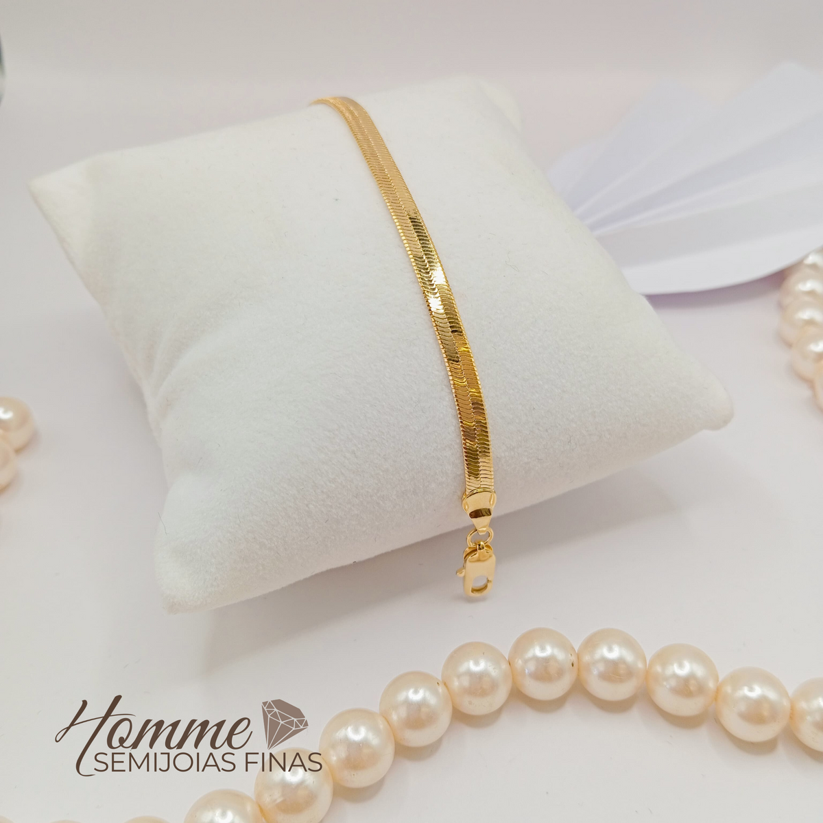 Pulseira Fita Folheada a Ouro 18K