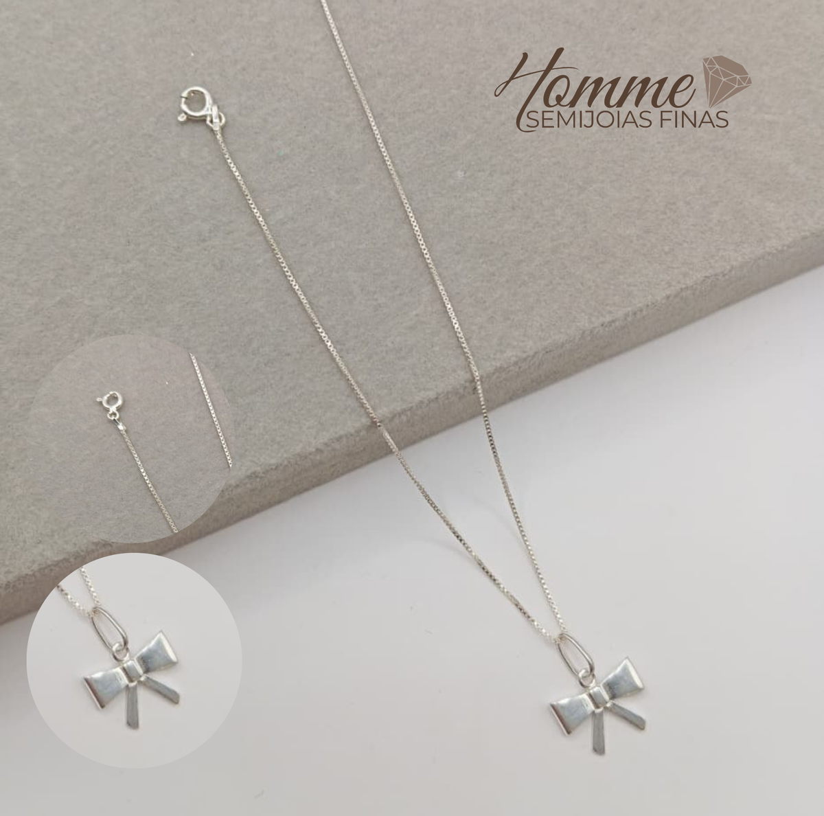 Colar Laço – Prata Legítima 925