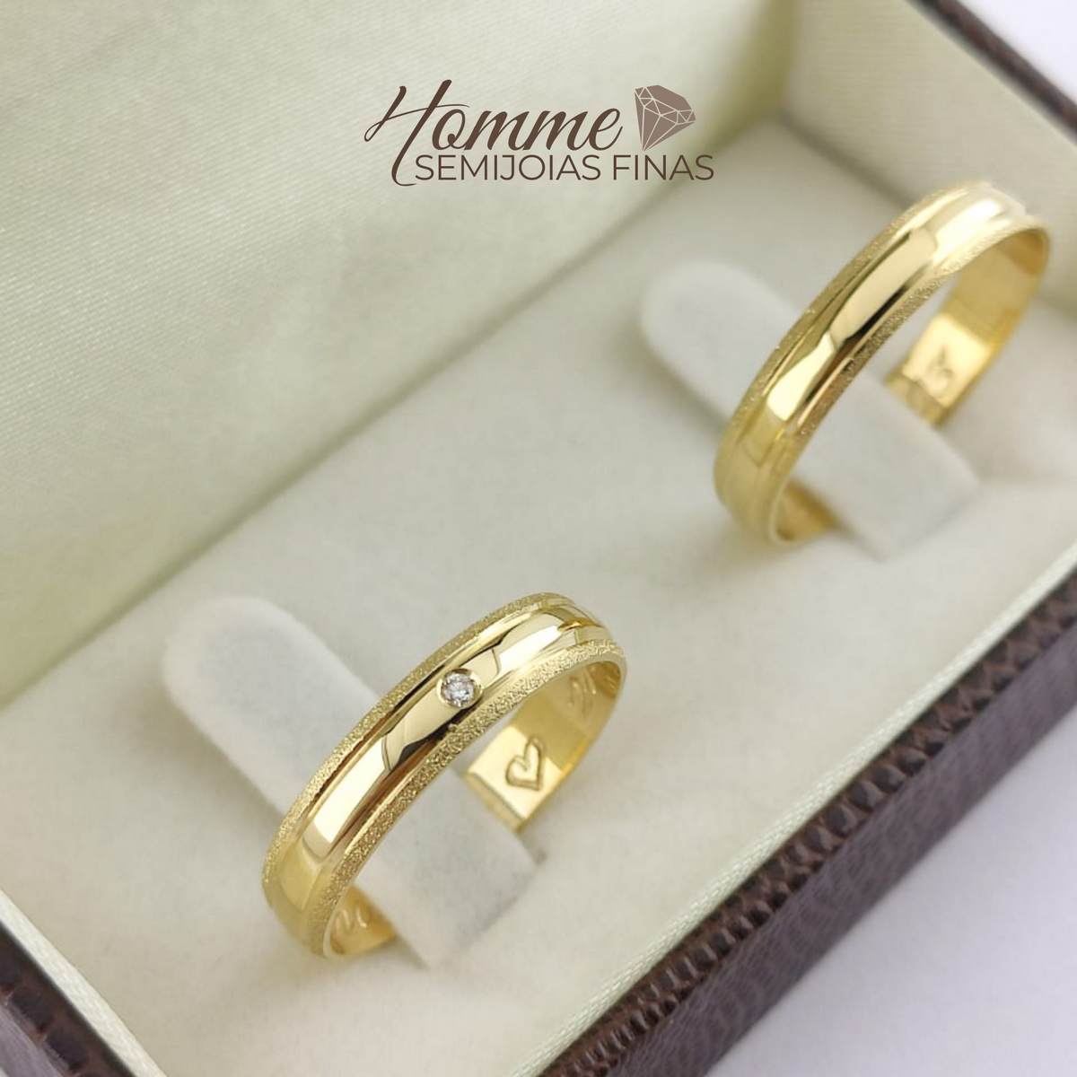 Aliança ouro 18k Aliança Dourada Encanto