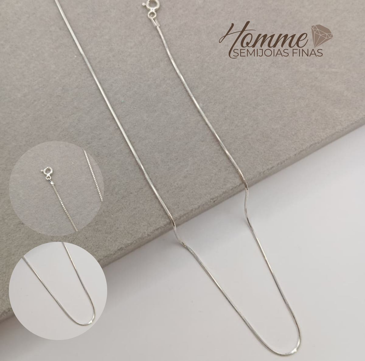Colar Fita Italiana Fina – Prata Legítima 925