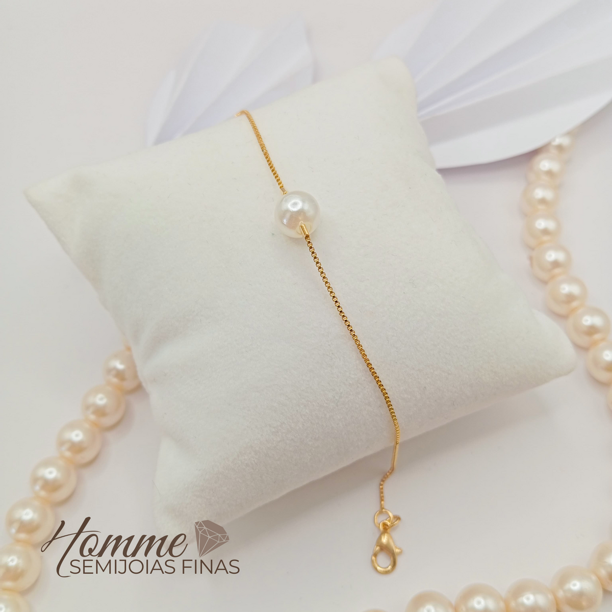 Pulseira Minimalista Pérola Única