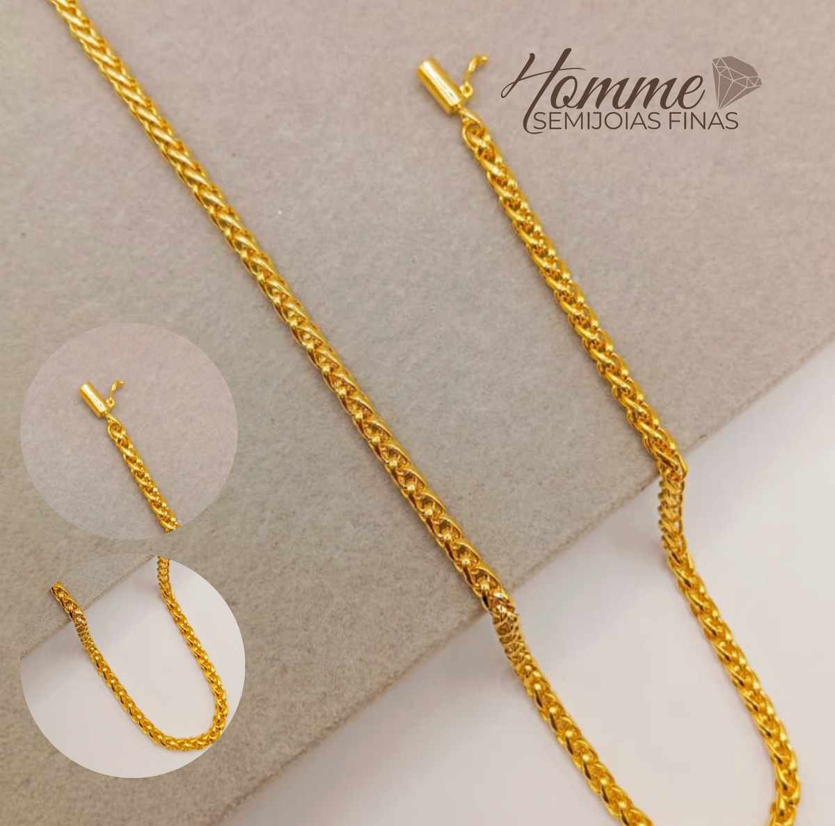 Corrente Peruana – Folheado a Ouro 18K