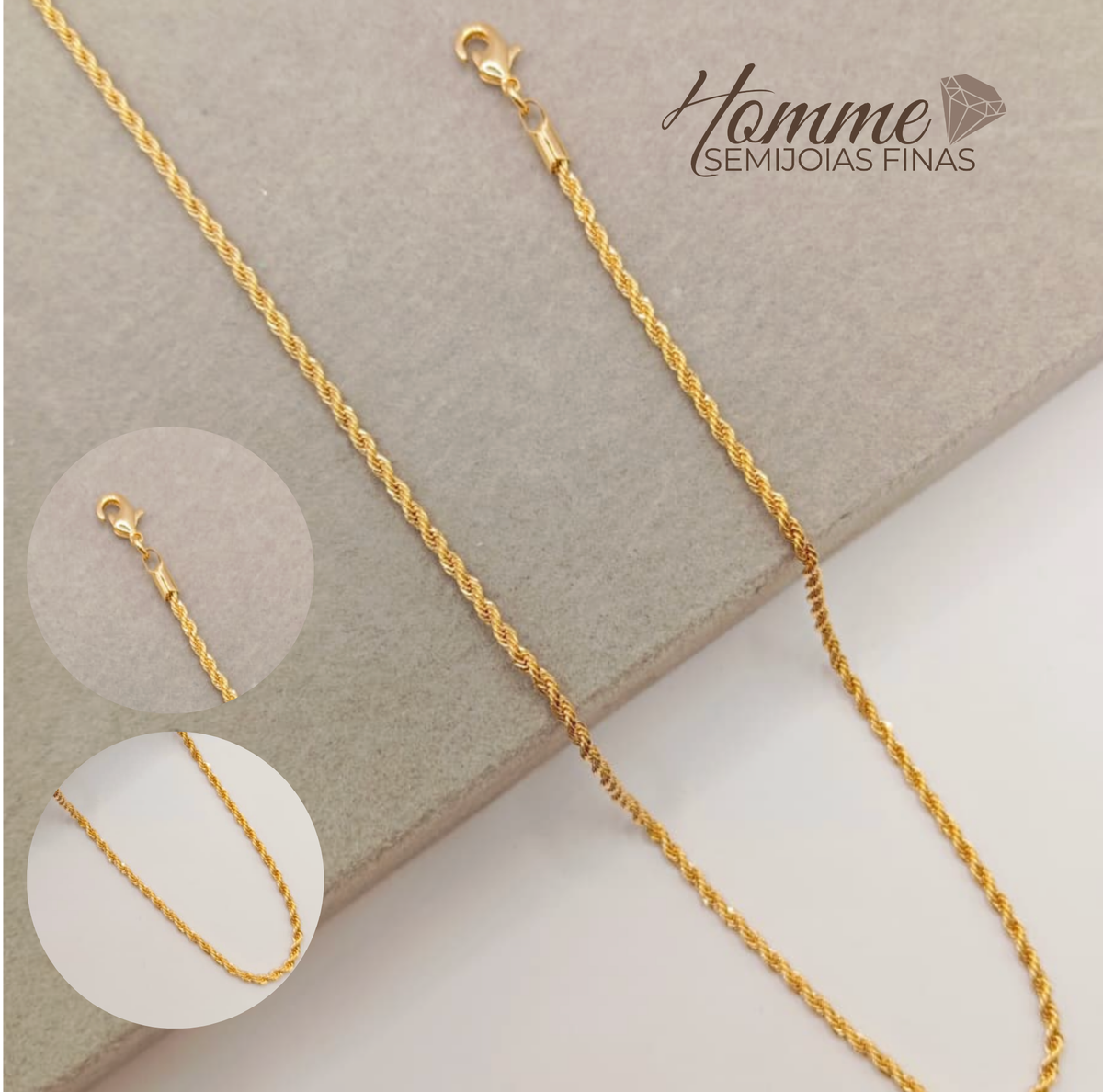 Corrente Peruana – Folheado a Ouro 18K