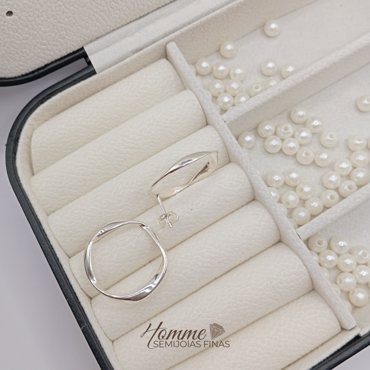Brinco Círculo Orgânico – Prata Legítima 925