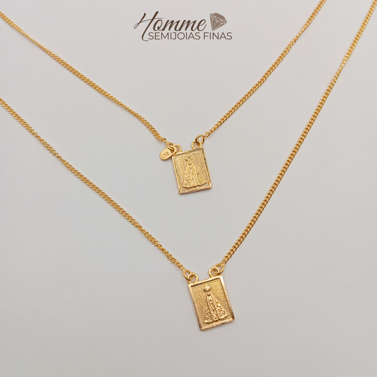 Escapulário Nossa Senhora Aparecida Banhado a Ouro