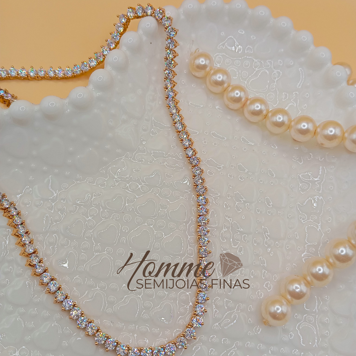 Colar Riviera de Zircônias Folheado a Ouro 18k