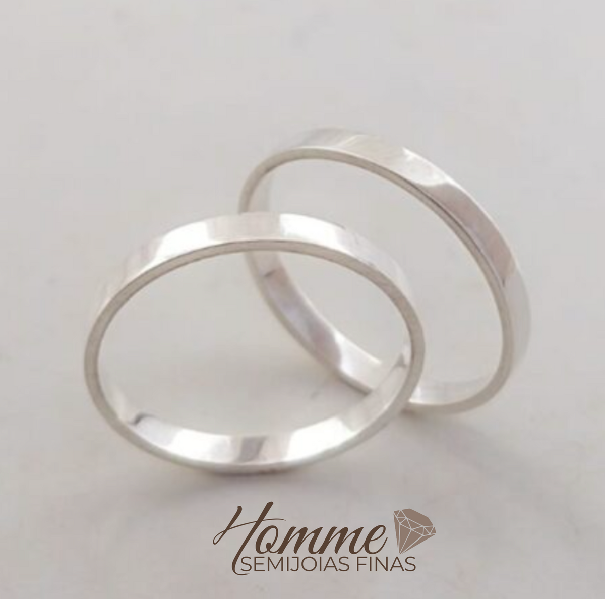 💍 Aliança em Prata 925 – Modelo Quadrado liso (unidade)