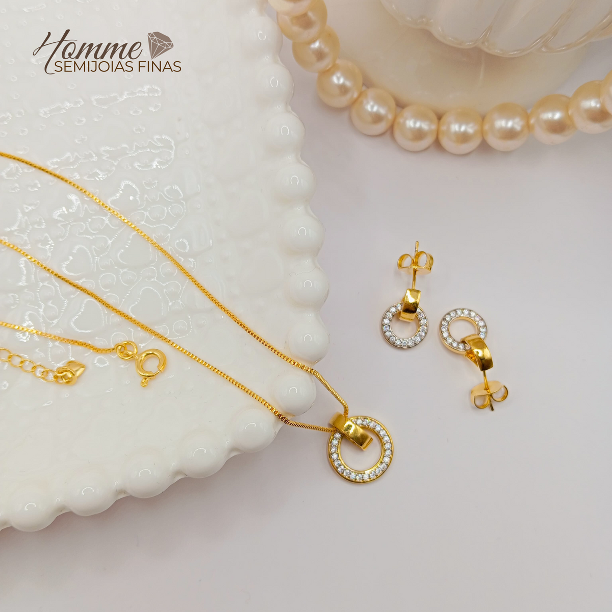 Conjunto Círculo Cravejado