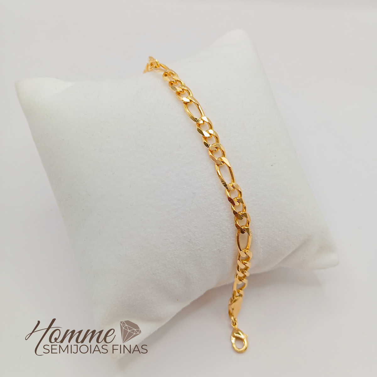 Pulseira Masculina Elo Grumet Folheada a Ouro 18K