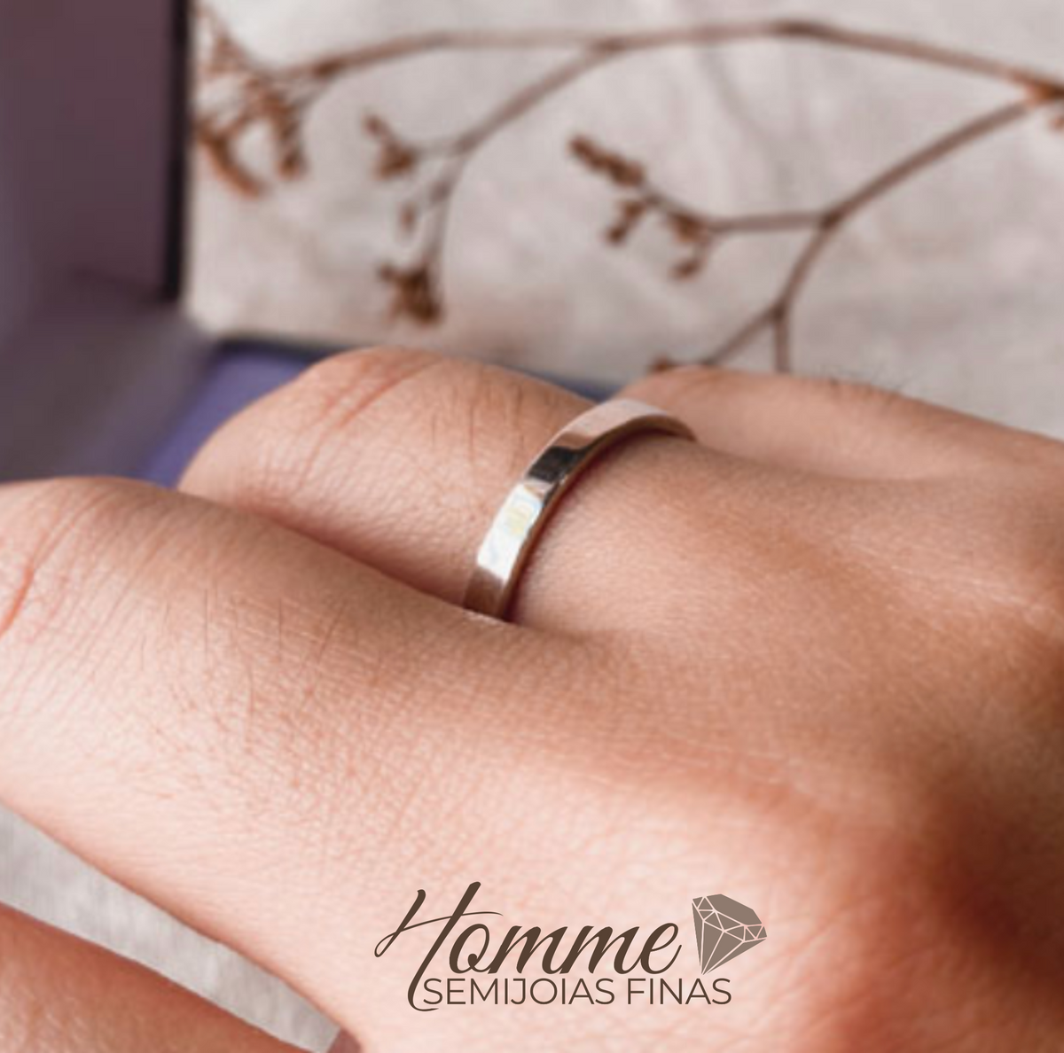 💍 Aliança em Prata 925 – Modelo Quadrado liso (unidade)