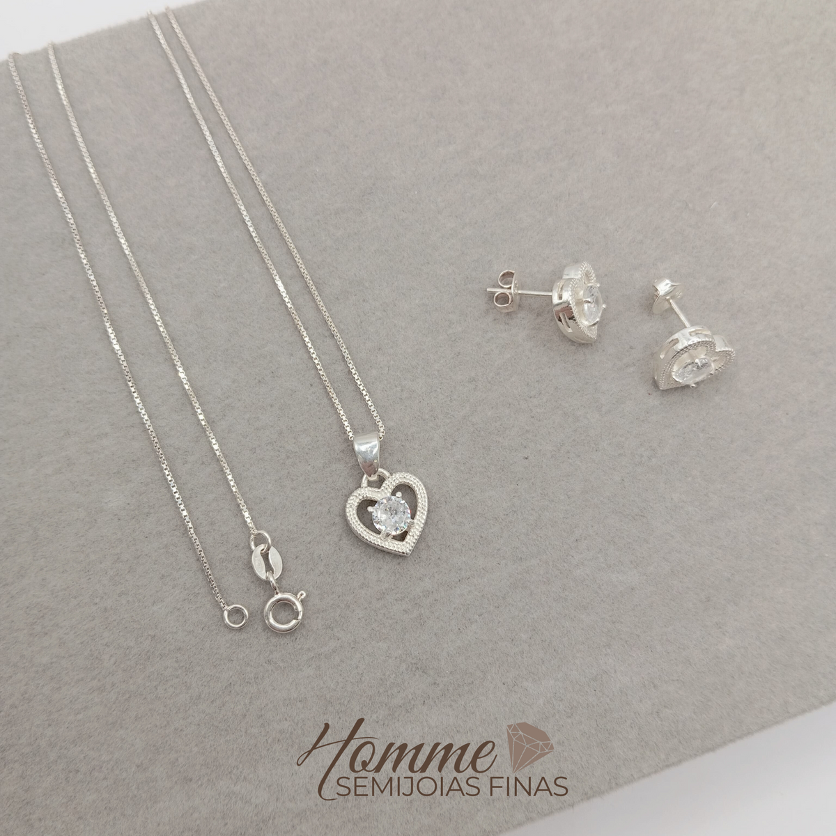 Conjunto Coração em Prata 925 com Pérolas – Romance e Elegância