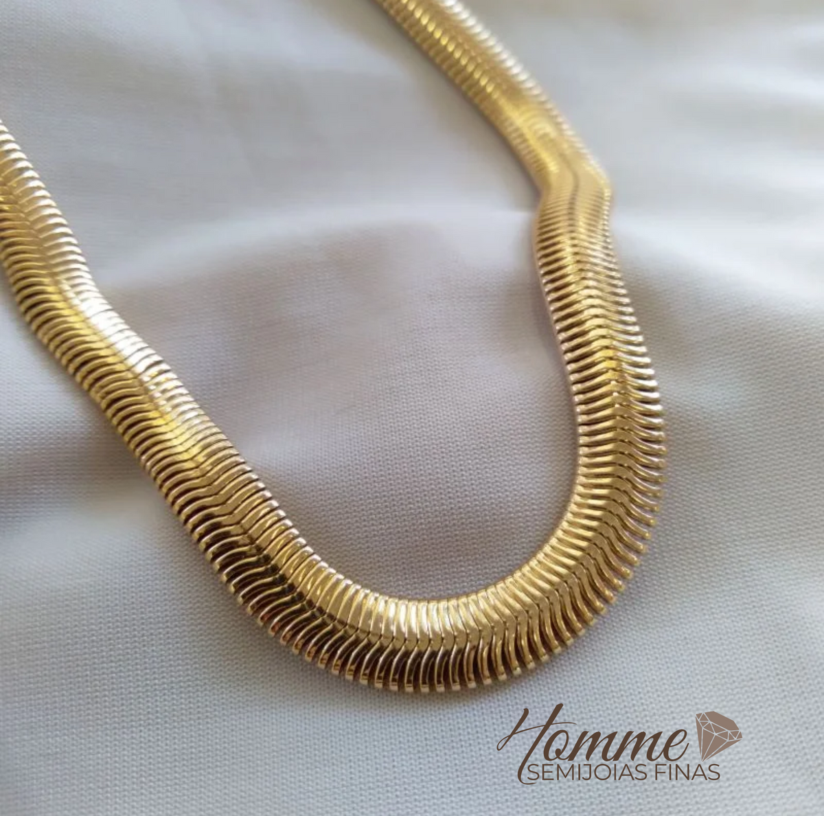 Colar malha snake Italiana – folheado a ouro 18K
