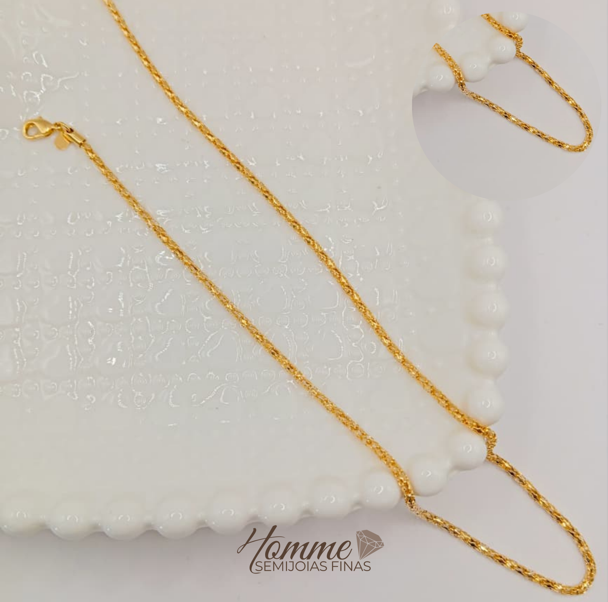 Colar Trançado Luminoso – Folheado a Ouro 18k