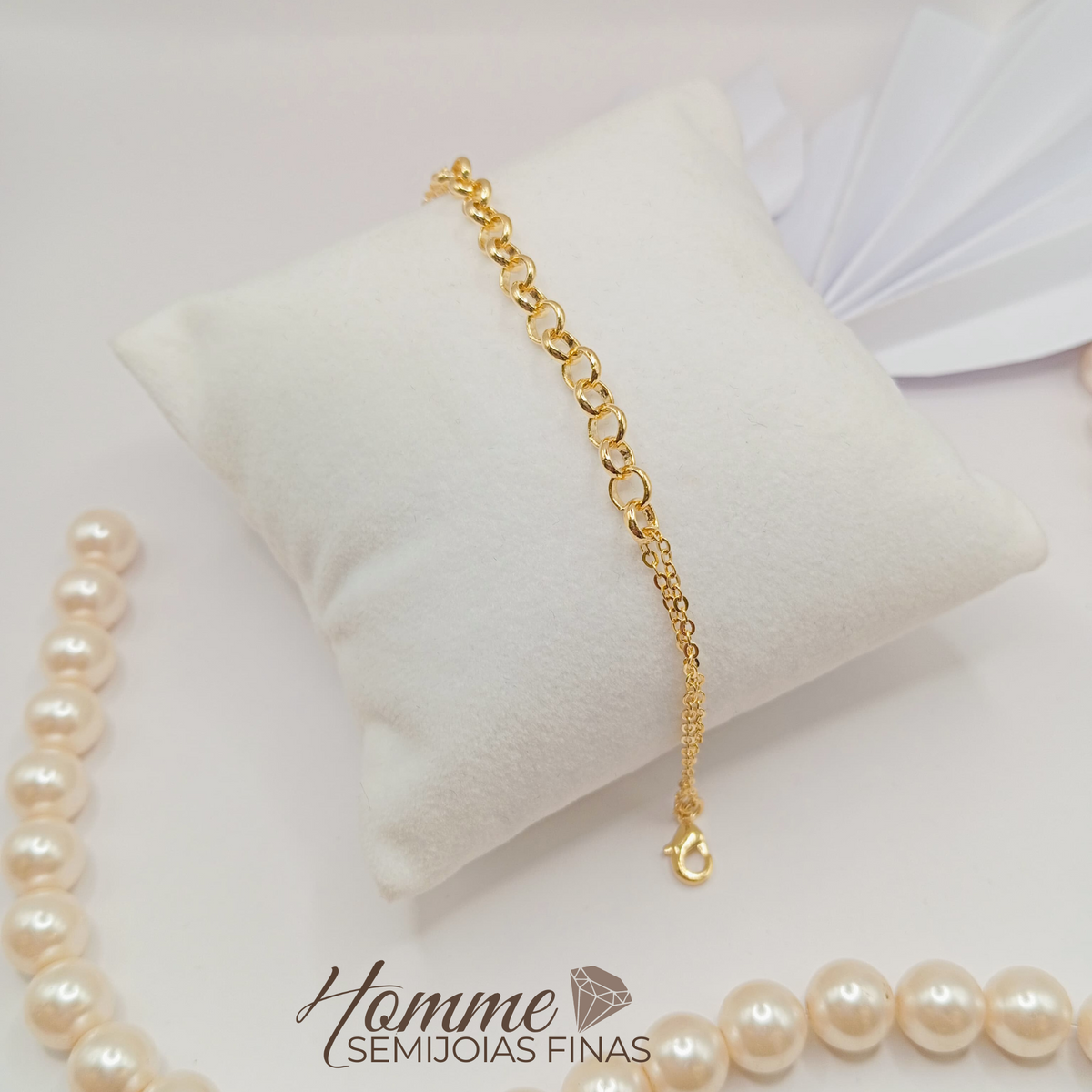 Pulseira Elos Ovais Folheada a Ouro 18K