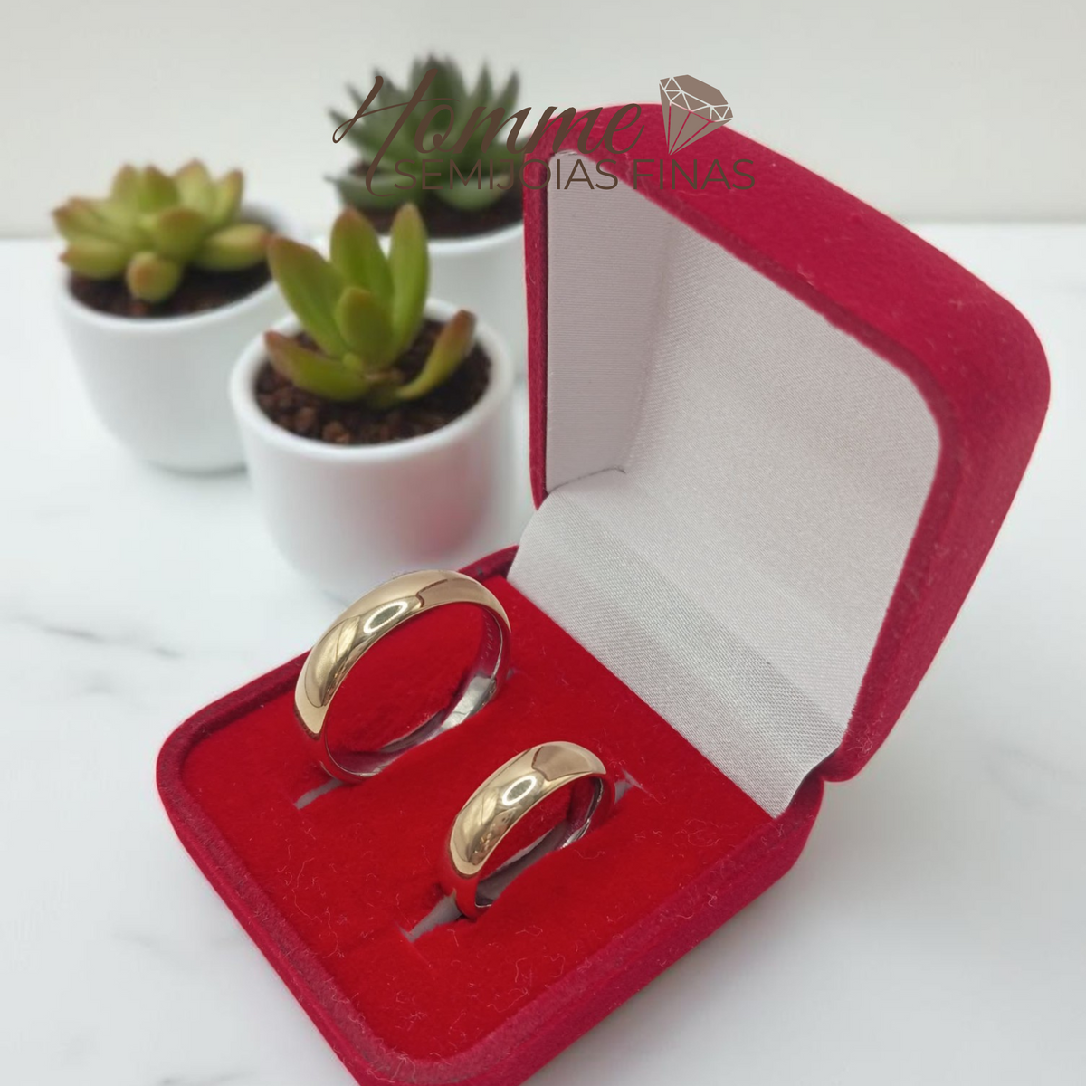 Aliança em Aço Revestida em Ouro 10k(unidade)(4mm)
