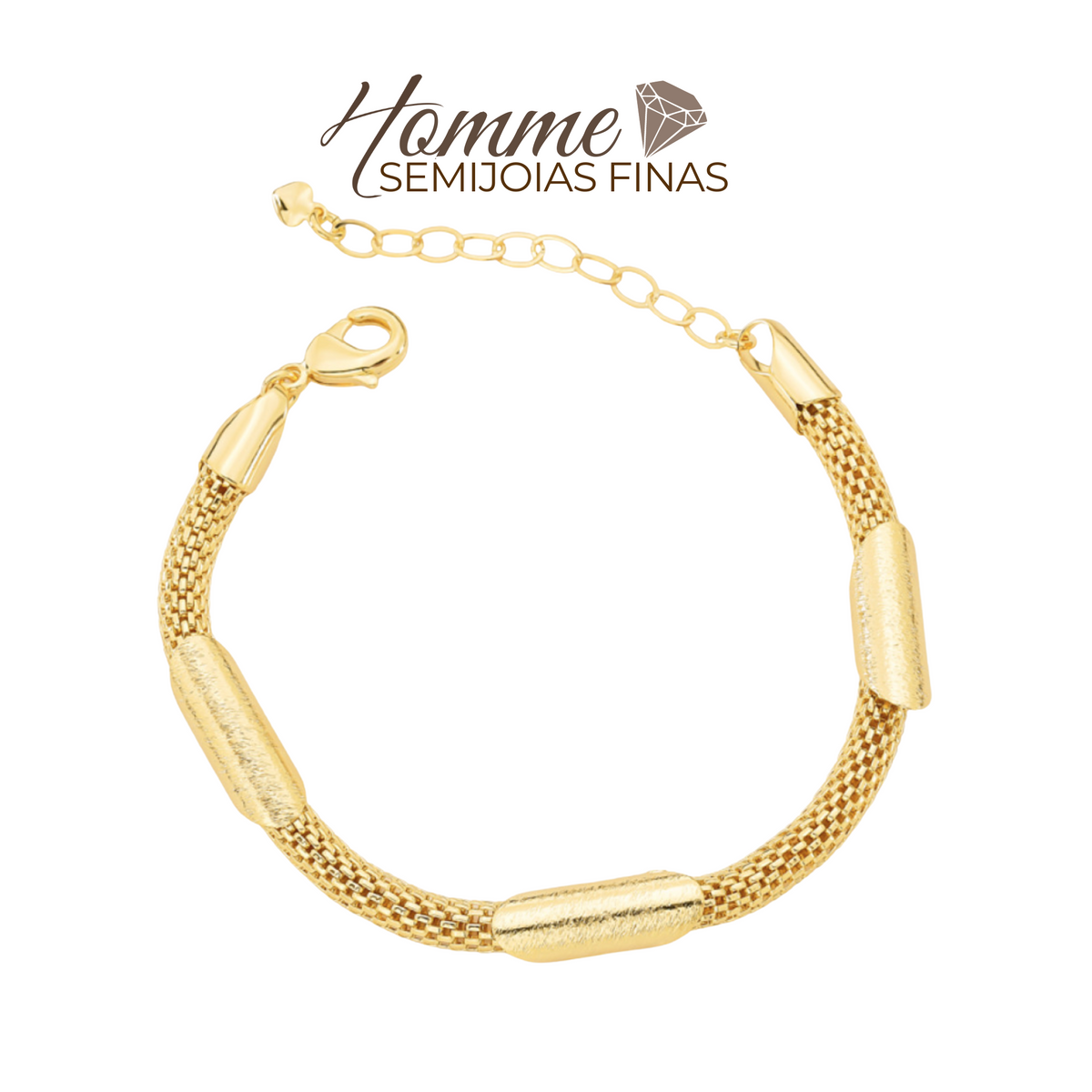 Pulseira Aramada c/ Tubos Acetinados