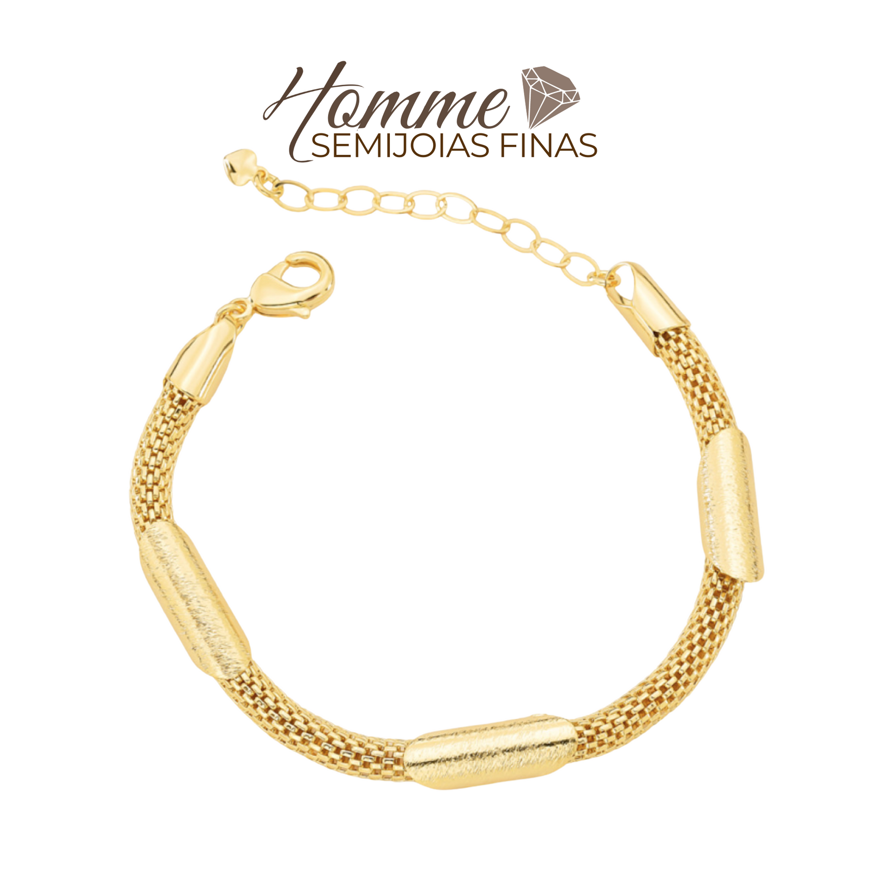 Pulseira Aramada c/ Tubos Acetinados