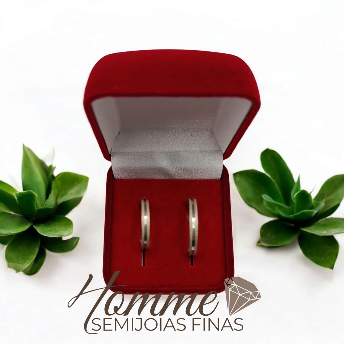 Aliança em prata 925- Diamantada com Friso Liso (unidade)