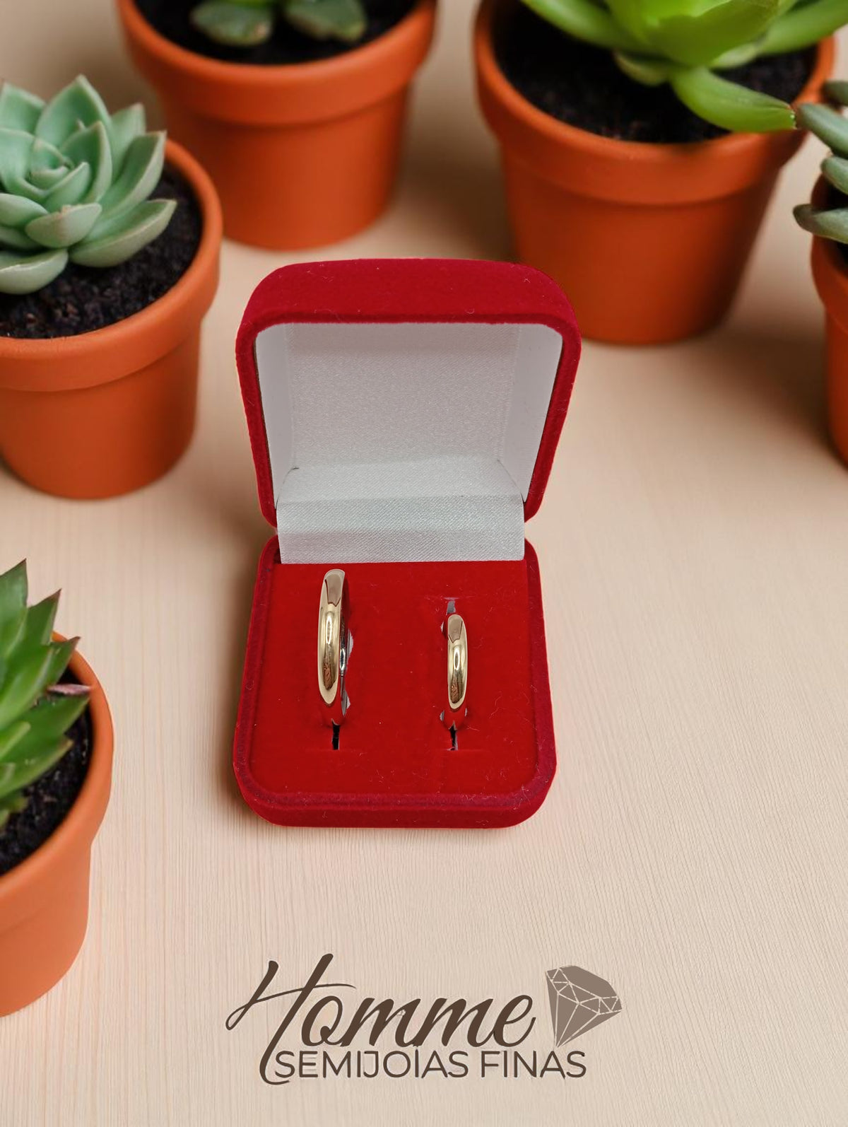 Aliança em Aço Revestida em Ouro 10k(unidade) (2mm)