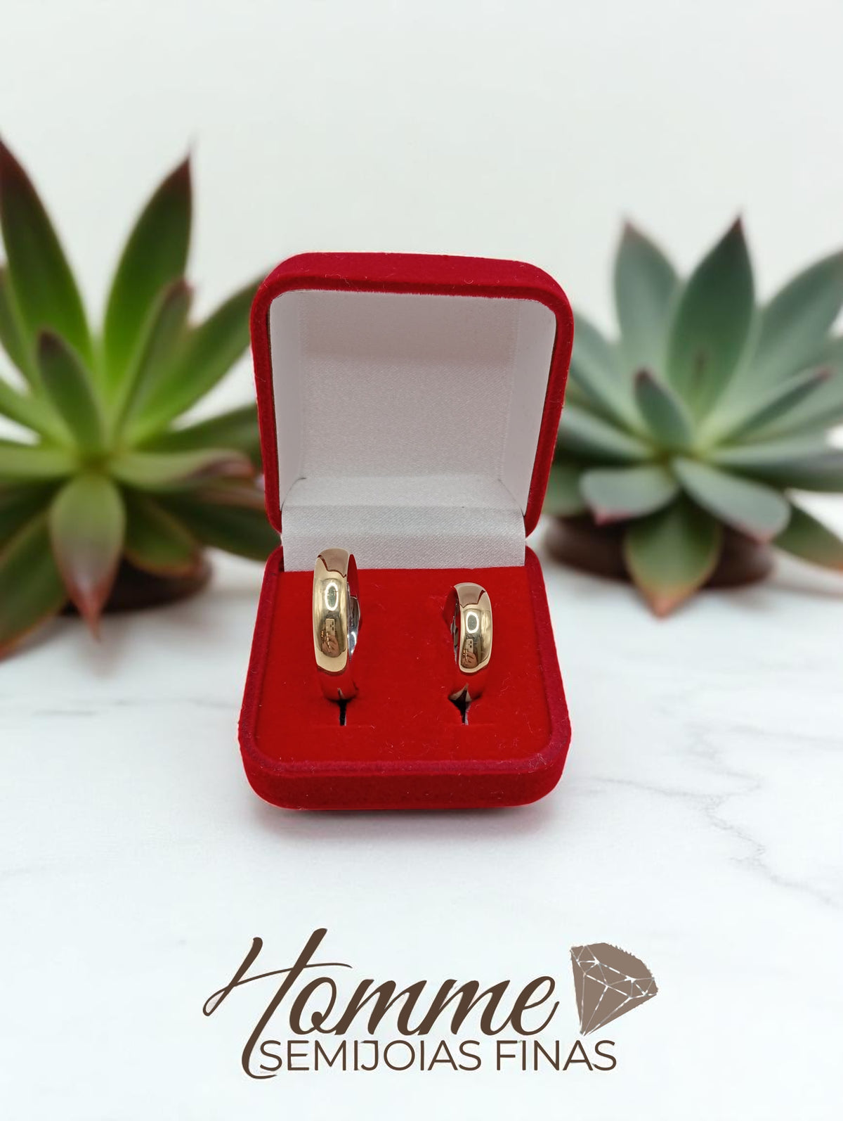 Aliança em Aço Revestida em Ouro 10k(unidade)(4mm)