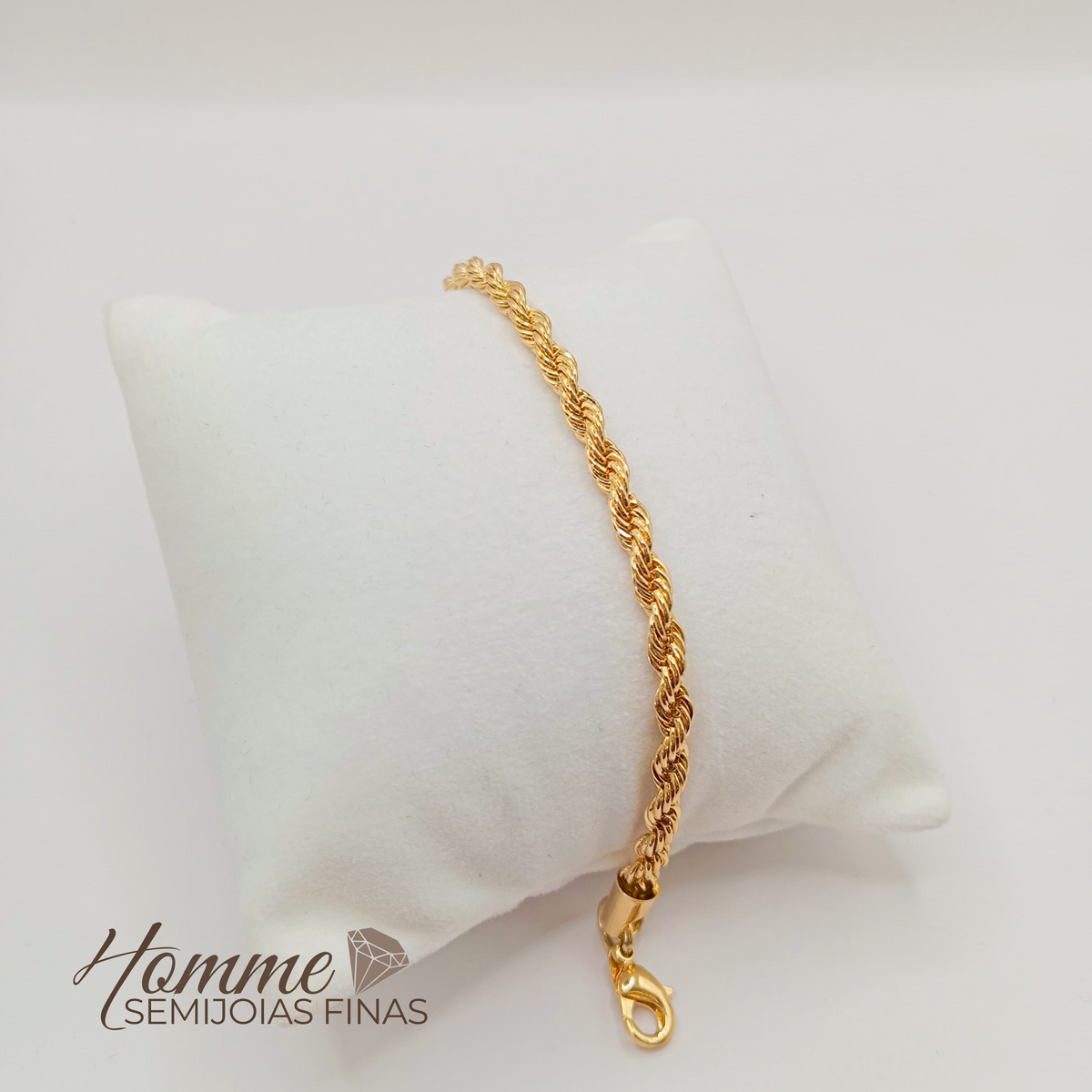 Pulseira Masculina Elo Torcido Folheada a Ouro 18k