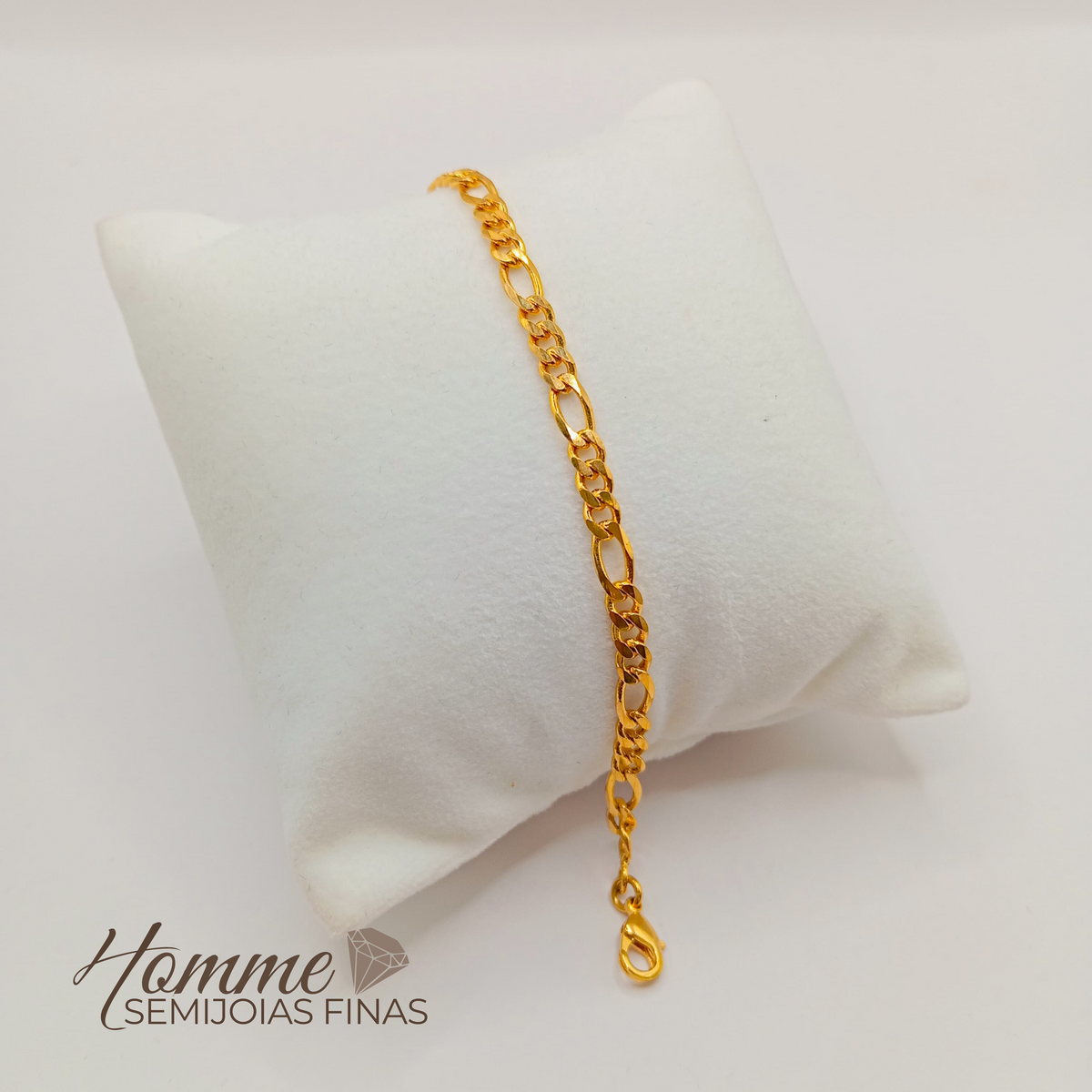 Pulseira Masculina Elo Grumet Folheada a Ouro 18k