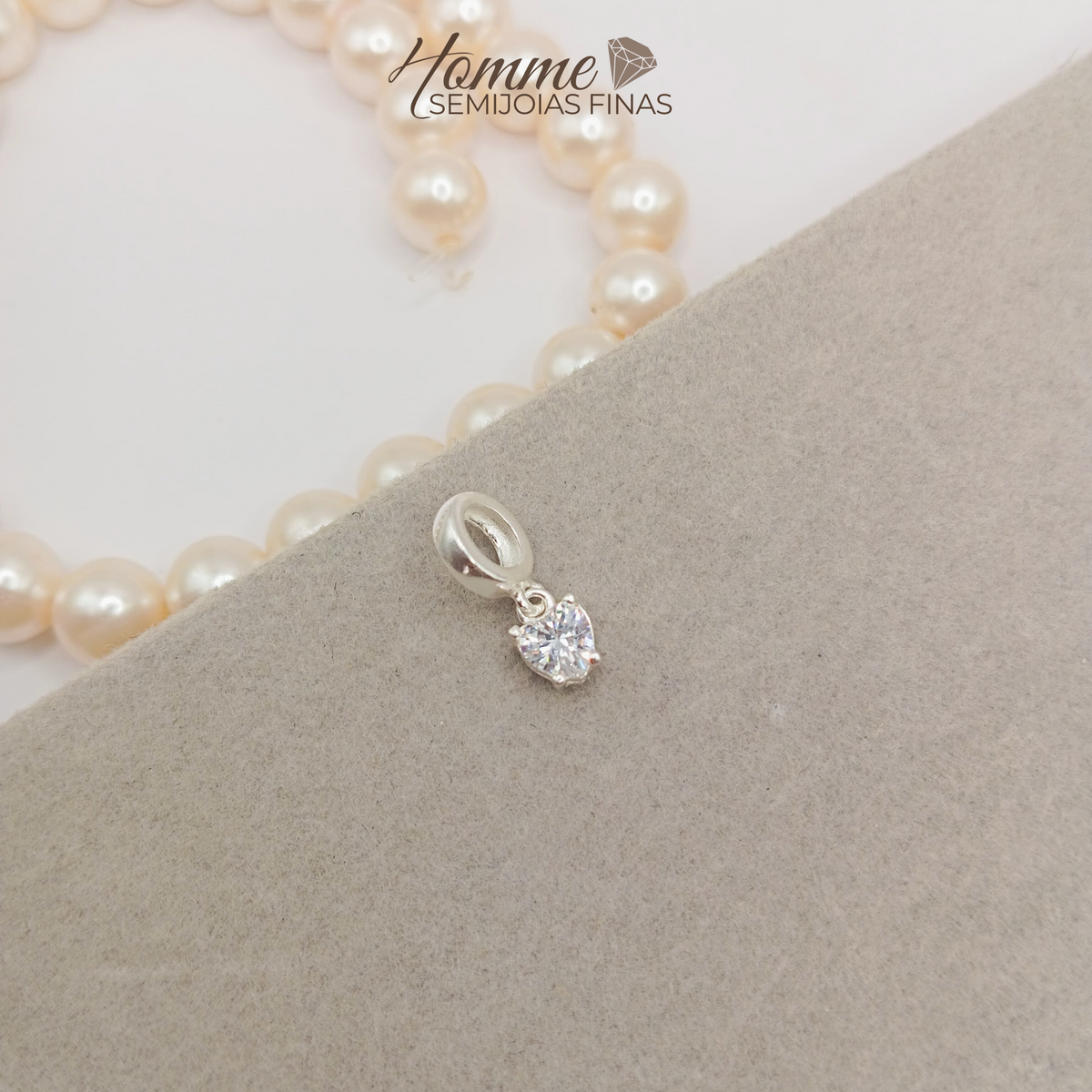 Berloque Coração Zircônia – Prata Legítima 925