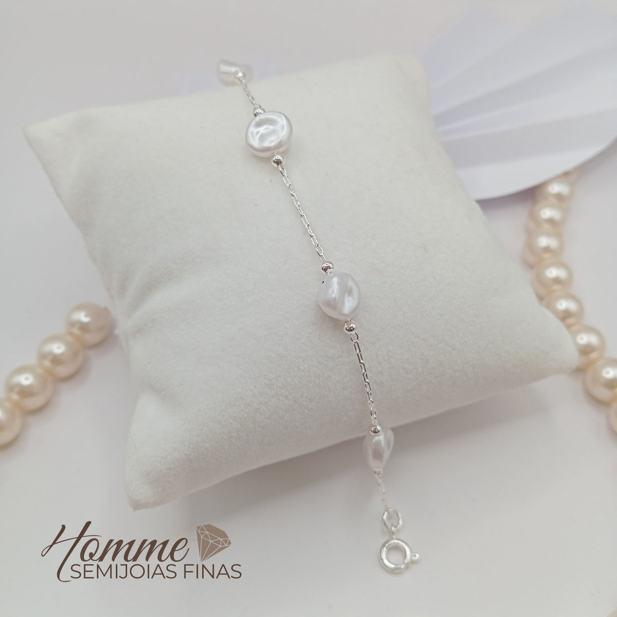 Pulseira Pérolas – Prata Leve