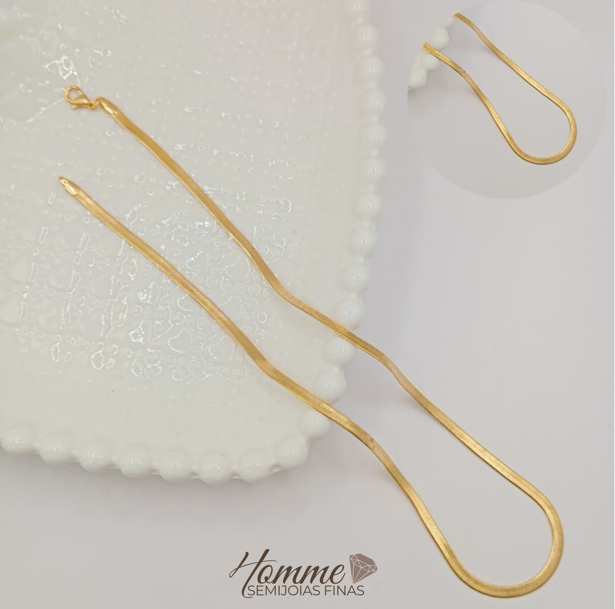 Colar Riviera Fita – Folheado a Ouro 18k