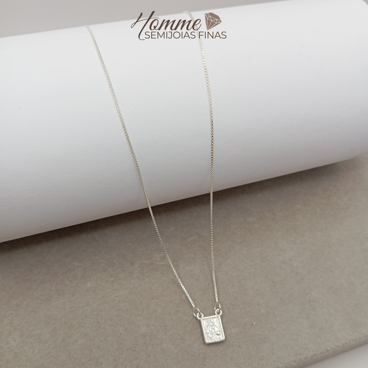 Escapulário Duplo em Prata Legítima 925 – Fé e Proteção Sempre com Você