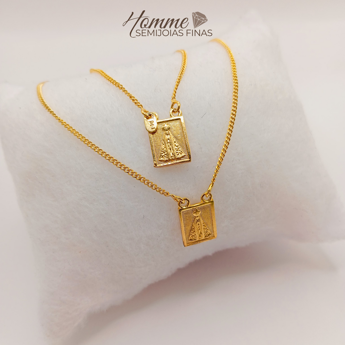 Escapulário Nossa Senhora Aparecida Banhado a Ouro