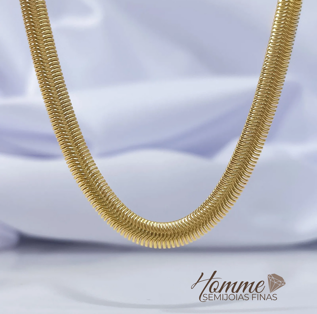 Colar malha snake Italiana – folheado a ouro 18K