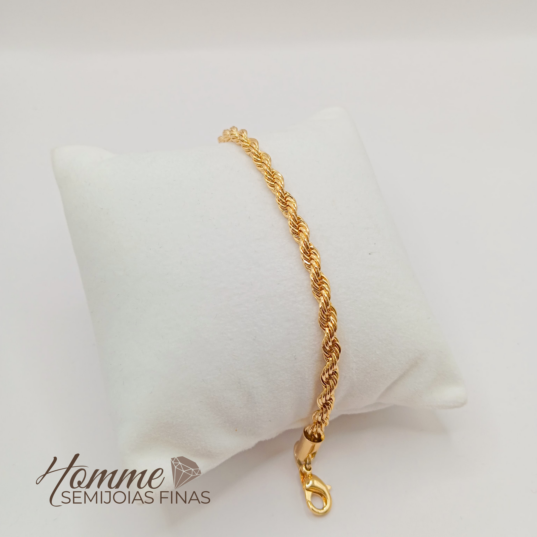 Pulseira Masculina Elo Torcido Folheada a Ouro 18k